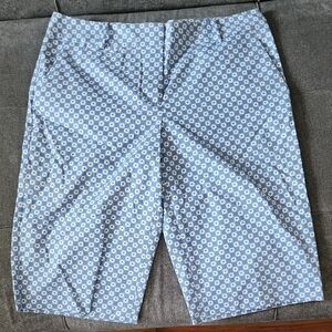 Talbots Blue and White Patterned Women Shorts